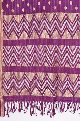 Purple floral printed silk blend kurta trouser dupatta set