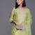Green floral embroidered cfloraleri silk kurta trouser dupatta set