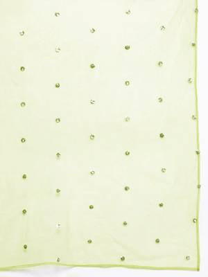 Green floral embroidered cfloraleri silk kurta trouser dupatta set 3