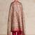 Pink floral printed silk blend kurta trouser dupatta set