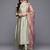 Green floral embroidered silk blend kurta palazzo dupatta set