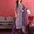Purple floral printed cfloraleri silk kurta trouser dupatta set