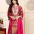 Pink floral printed cfloraleri silk kurta trouser dupatta set