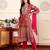 Pink floral printed cfloraleri silk kurta trouser dupatta set