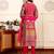 Pink floral printed cfloraleri silk kurta trouser dupatta set