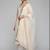 Off white floral embroidered silk blend kurta trouser dupatta set