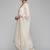 Off white floral embroidered silk blend kurta trouser dupatta set