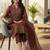Maroon floral printed cfloraleri silk kurta trouser dupatta set