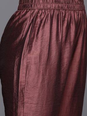 Maroon floral printed cfloraleri silk kurta trouser dupatta set 4