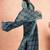 Women's teal geometric print chiffon ready to wear saree | pre draped party wear saree
