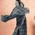 Women's grey geometric print chiffon ready to wear saree | pre draped party wear saree