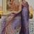 Women's purple solid chiffon ready to wear saree | pre draped party wear saree