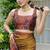 Women's mustard solid chiffon ready to wear saree | pre draped party wear saree