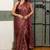Women's stripes print chiffon ready to wear saree | pre draped party wear saree