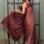 Women's stripes print chiffon ready to wear saree | pre draped party wear saree