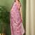 Women's wine floral print chiffon ready to wear saree | pre draped party wear saree