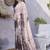 Women's pink geometric print chiffon ready to wear saree | pre draped party wear saree
