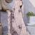 Women's pink geometric print chiffon ready to wear saree | pre draped party wear saree