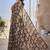Women's brown floral print chiffon ready to wear saree | pre draped party wear saree