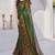 Women's brown floral print chiffon ready to wear saree | pre draped party wear saree