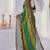 Women's brown floral print chiffon ready to wear saree | pre draped party wear saree