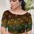 Women's brown floral print chiffon ready to wear saree | pre draped party wear saree