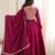 Women's Beautiful Solid Roman Chanderi Silk Fabric Flared Anarkali Pant Jacket and Dupatta Set