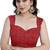 Women's red floral print chiffon ready to wear saree | pre draped party wear saree