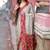 Women's grey floral print chiffon ready to wear saree | pre draped party wear saree
