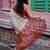 Women's grey floral print chiffon ready to wear saree | pre draped party wear saree