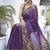 Women's purple floral print chiffon ready to wear saree | pre draped party wear saree