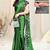 Women's green solid / kalmkari  chiffon ready to wear saree | pre draped party wear saree