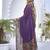 Women's purple floral print chiffon ready to wear saree | pre draped party wear saree