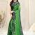 Women's green solid / kalmkari  chiffon ready to wear saree | pre draped party wear saree