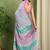 Women's lavender floral print chiffon ready to wear saree | pre draped party wear saree