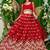 Red Faux Georgette Mirror Work Readymade Lehenga Choli