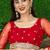 Red Faux Georgette Mirror Work Readymade Lehenga Choli