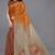 Women's orange ombre black chiffon ready to wear saree | pre draped party wear saree