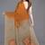 Women's orange ombre black chiffon ready to wear saree | pre draped party wear saree