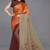 Women's orange ombre black chiffon ready to wear saree | pre draped party wear saree