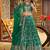 Teal Green Dola Silk Jacquard Readymade Lehenga Choli Set with Net Dupatta