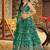 Teal Green Dola Silk Jacquard Readymade Lehenga Choli Set with Net Dupatta