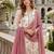 White silk blend  readymade suit with embroidery & sequence work