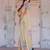 Women's beige block printed chiffon ready to wear saree | pre draped party wear saree
