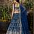 Navy blue Dola Silk Jacquard Readymade Lehenga Choli Set with Net Dupatta