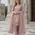 Pink crepe readymade suit with embroidery & sequence work