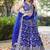 Royal blue Dola Silk Jacquard Readymade Lehenga Choli Set with Net Dupatta