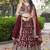 Maroon Dola Silk Jacquard Readymade Lehenga Choli Set with Net Dupatta