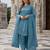 Blue crepe readymade suit with embroidery & sequence work