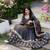 Charcoal black embroidered anarkali kurta with palazzo pants and dupatta